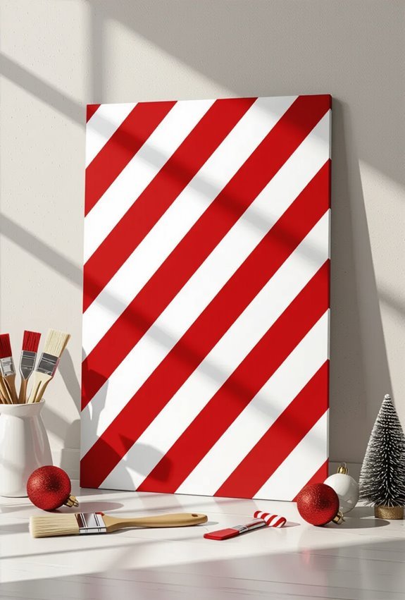 candy cane striped painted boards