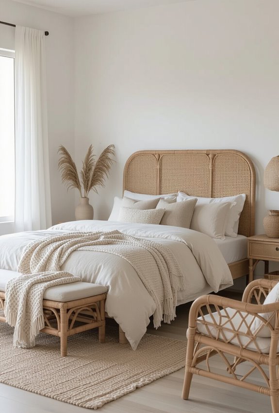 cane and rattan accents