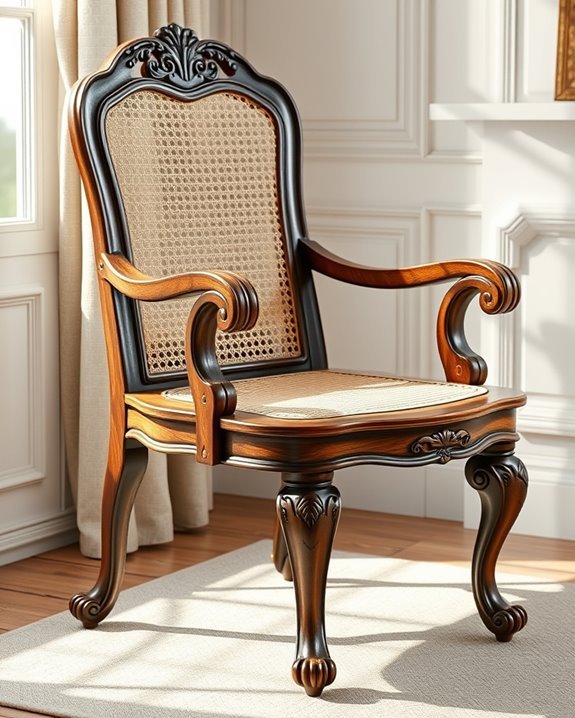 cane insert enhances furniture