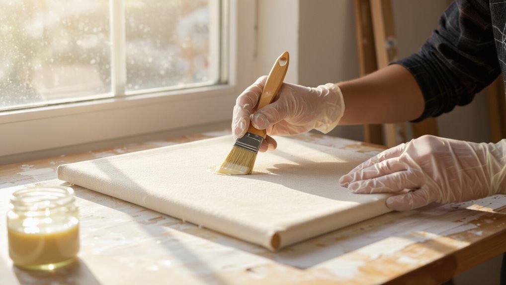 canvas preparation for painting