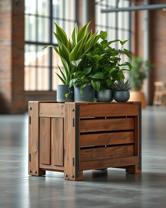 cargo crate plant display