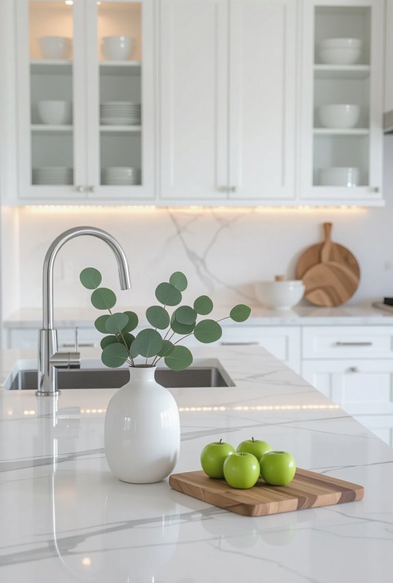 carrara veined crisp cabinetry elegance