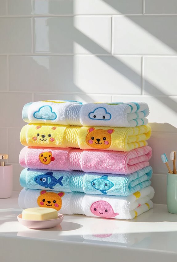 cartoon character bath towels