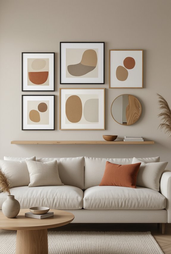 casual asymmetrical collected wall