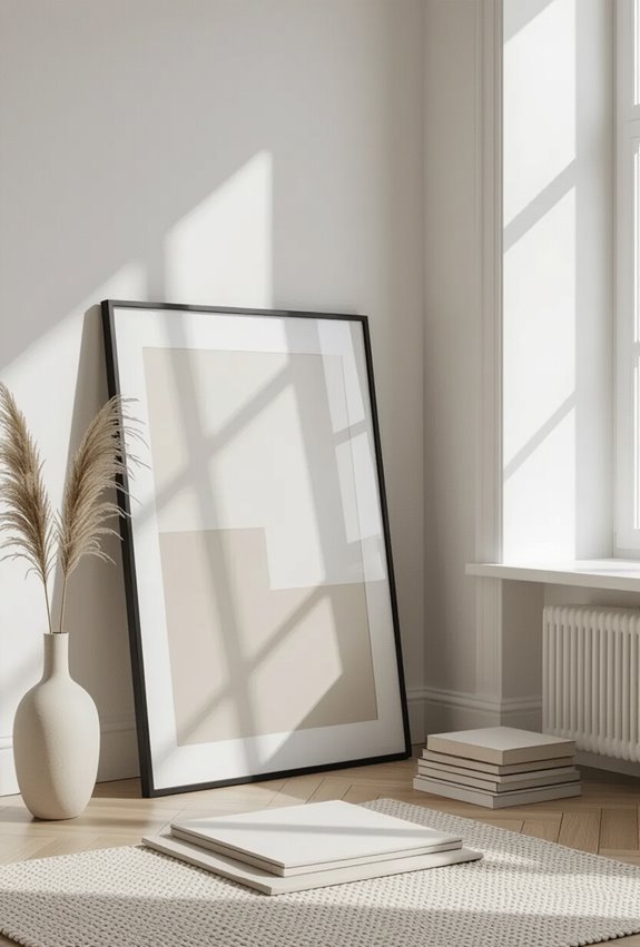 casual layered floor leaning art