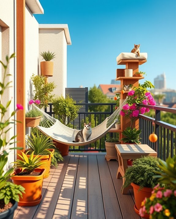 cat friendly balcony enrichment stations