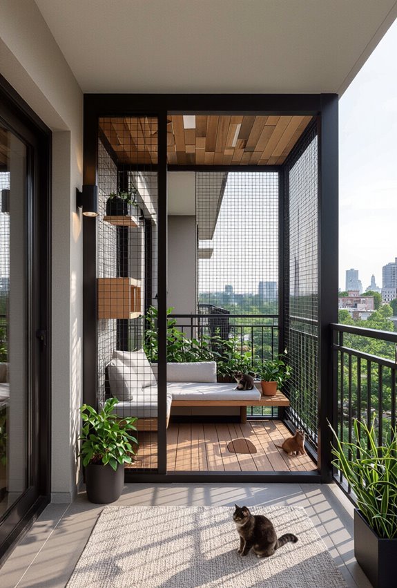 cat proof balcony enclosure safety