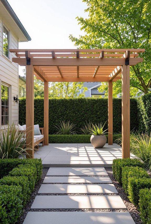 cedar pergola with canopy