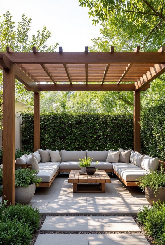 cedar pergola with lattice