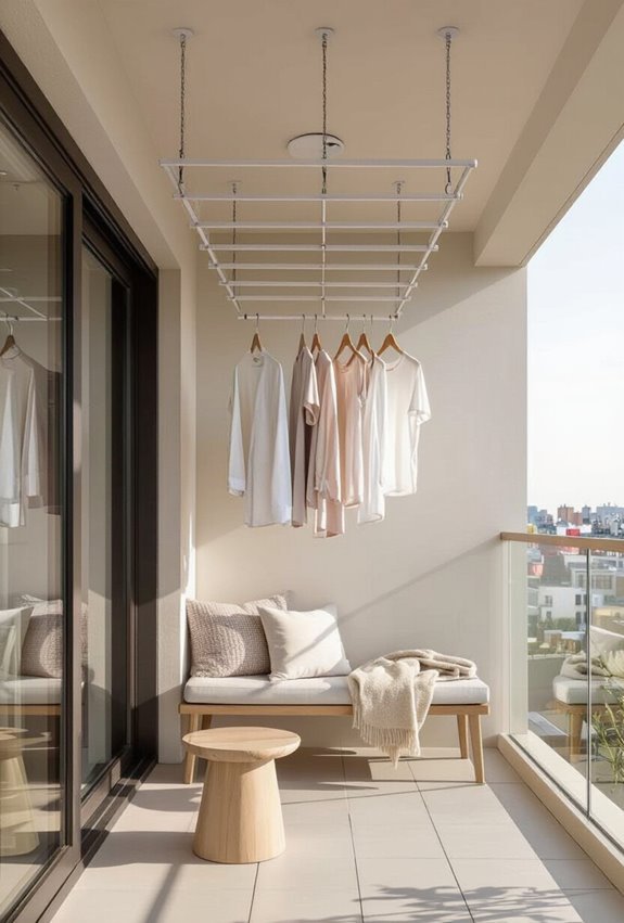 ceiling mounted pulley drying system