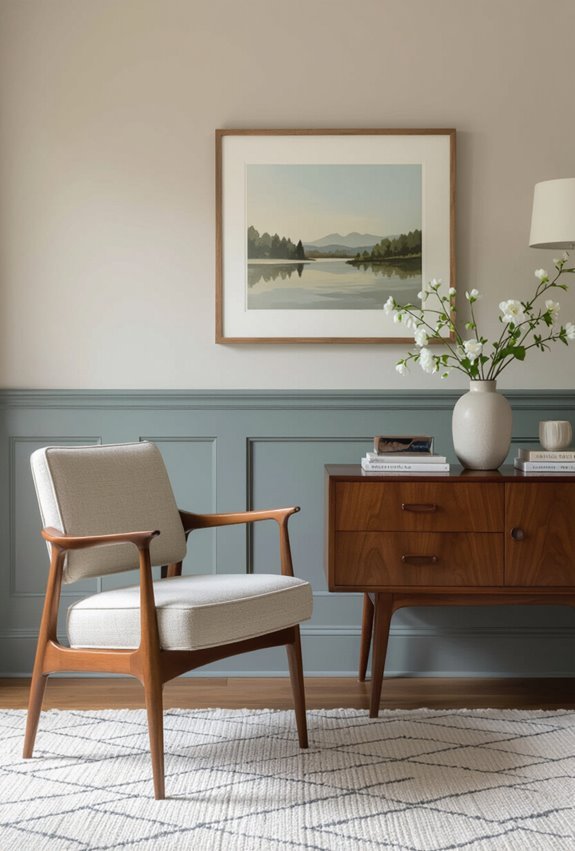 chair rail two tone walls