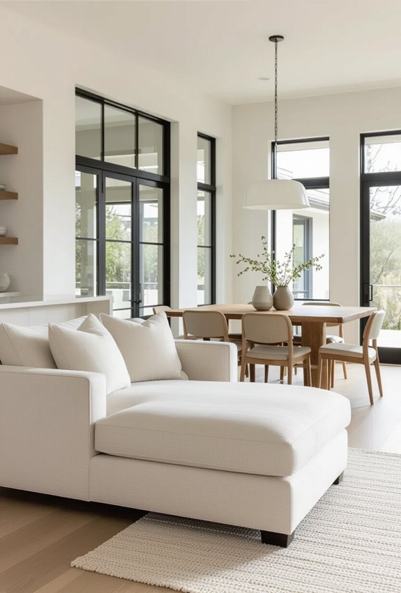 chaise lounge divides zones