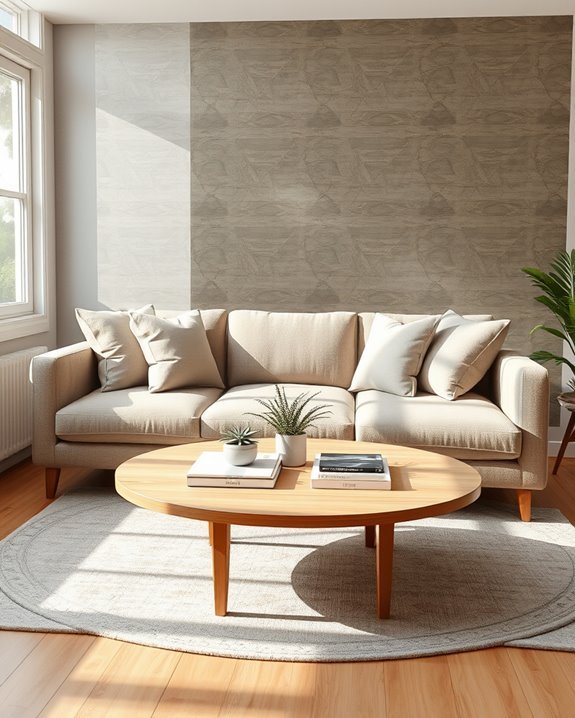 chaise lounge feature wall