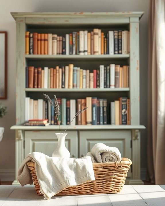 chalk paint bookshelf transformation