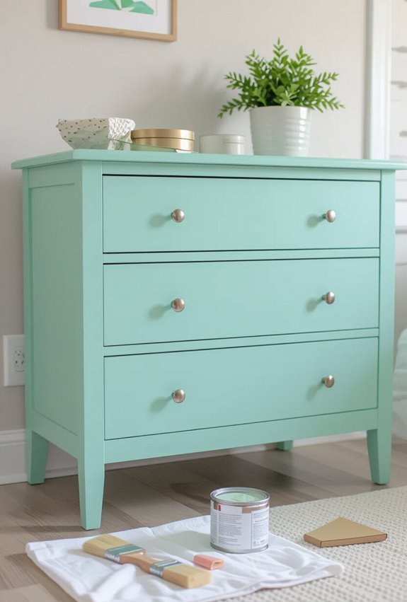 chalk painted distressed dresser makeover
