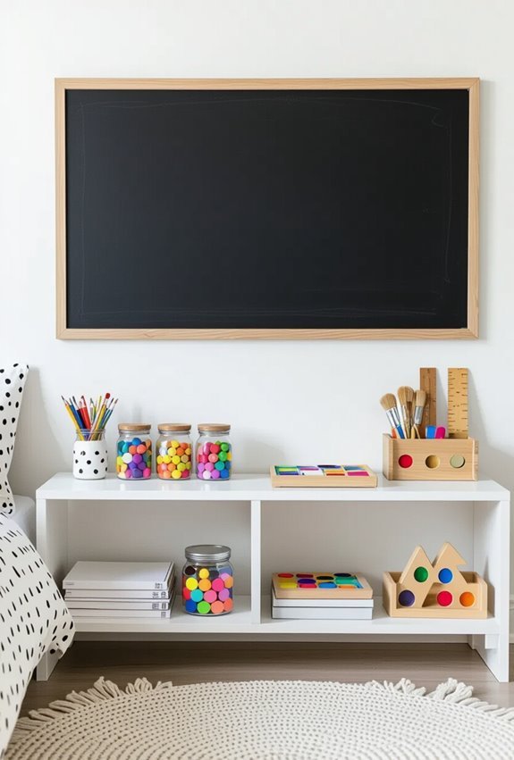 chalkboard and magnetic creative wall