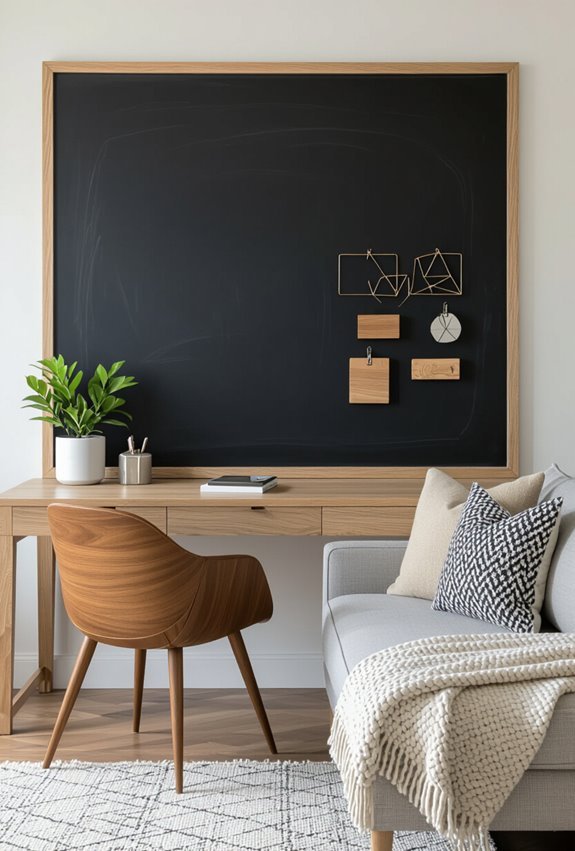 chalkboard and magnetic organization