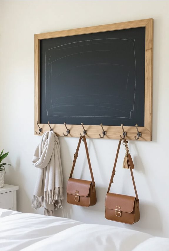 chalkboard calendar with hooks