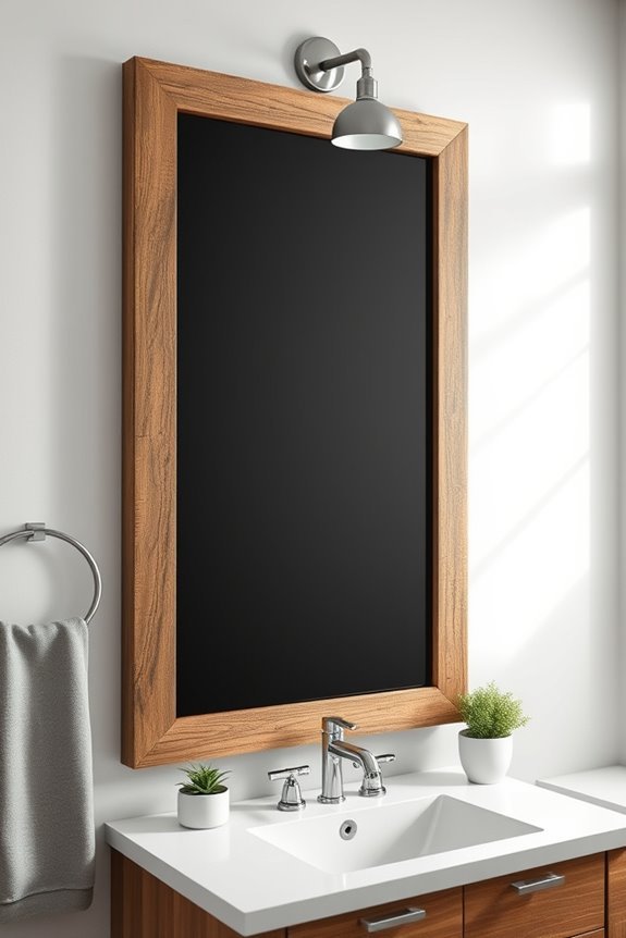 chalkboard frame bathroom decor