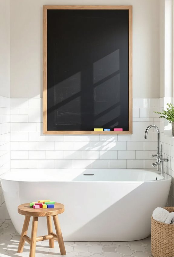 chalkboard magnetic creative bathwall