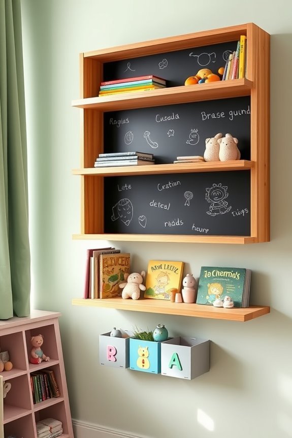 chalkboard shelves inspire creativity