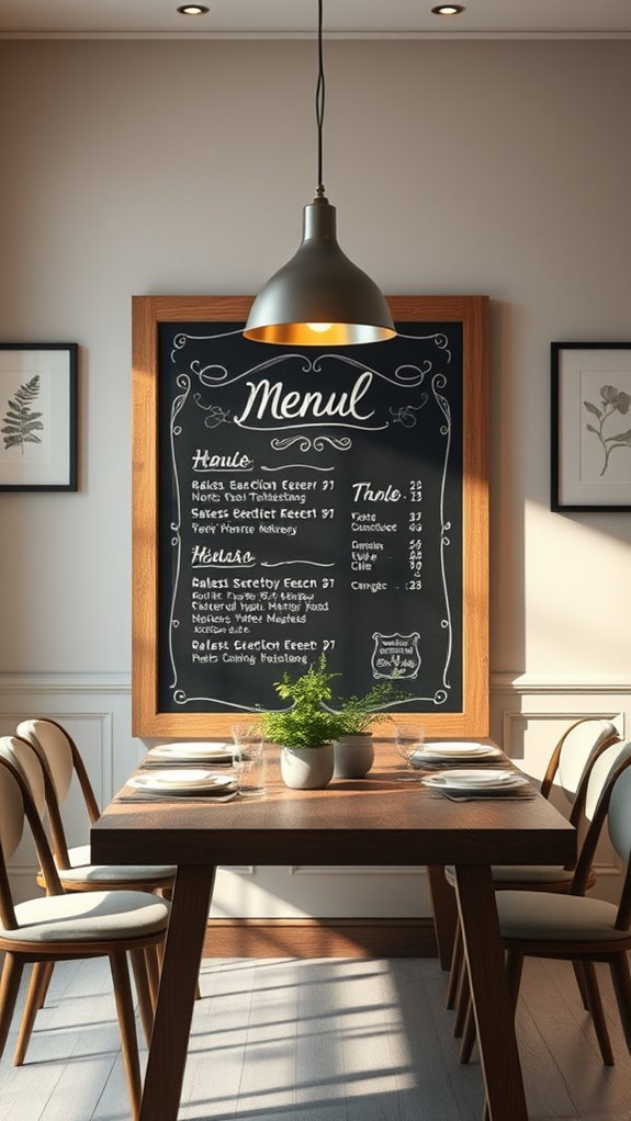 chalkboard wall for menus