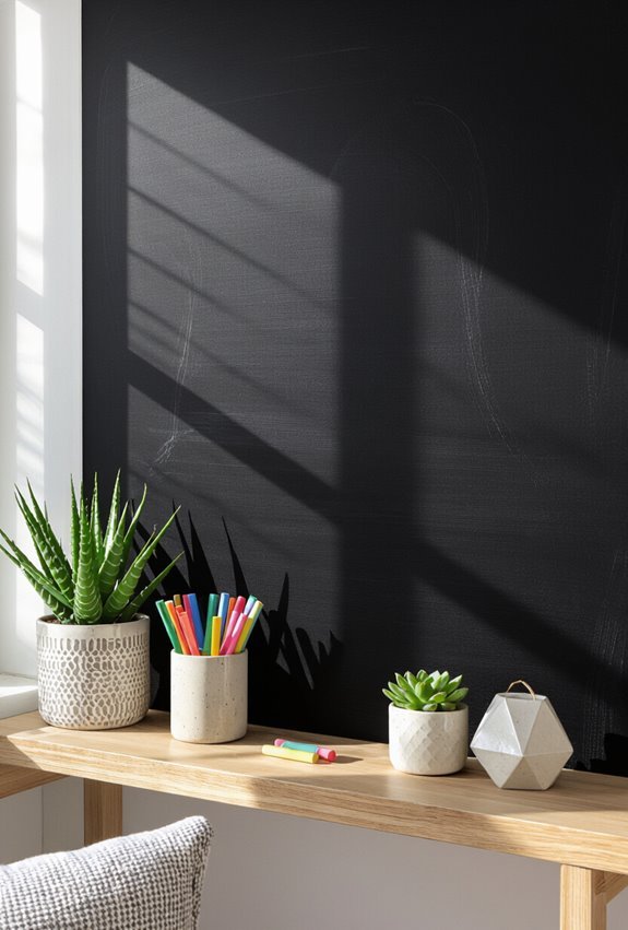 chalkboard walls for organization