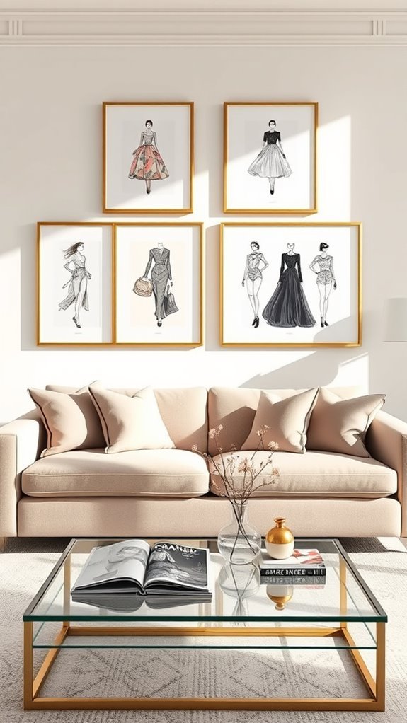 chanel illustrations enhance decor