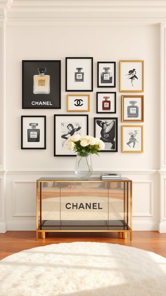 chanel inspired elegant wall decor