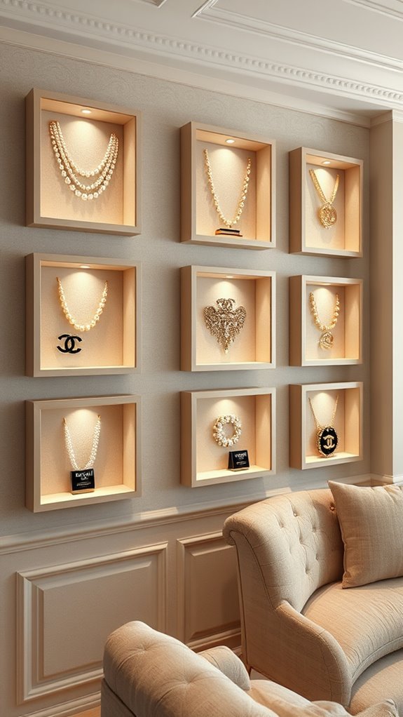 chanel jewelry shadow box display
