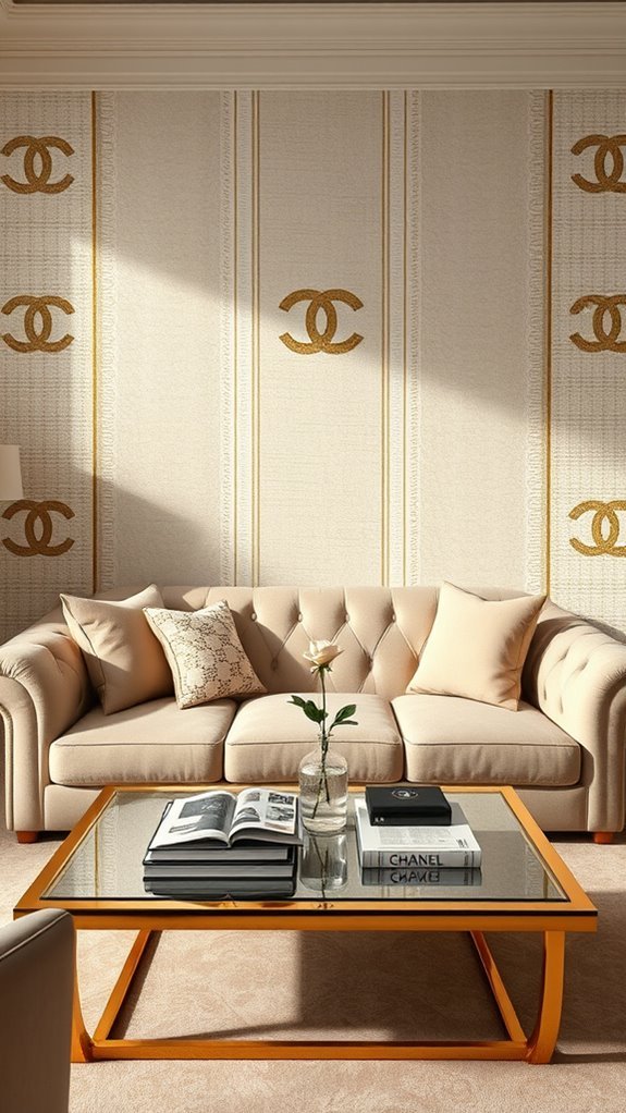 chanel wallpaper adds elegance