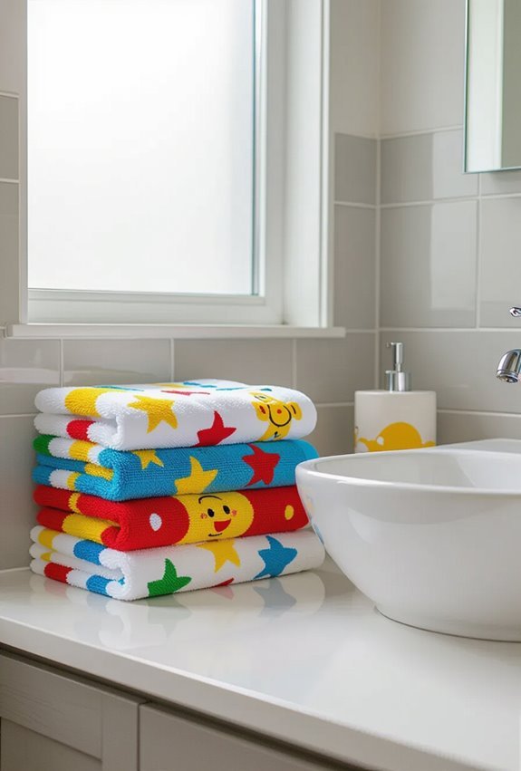 character themed bath time towels