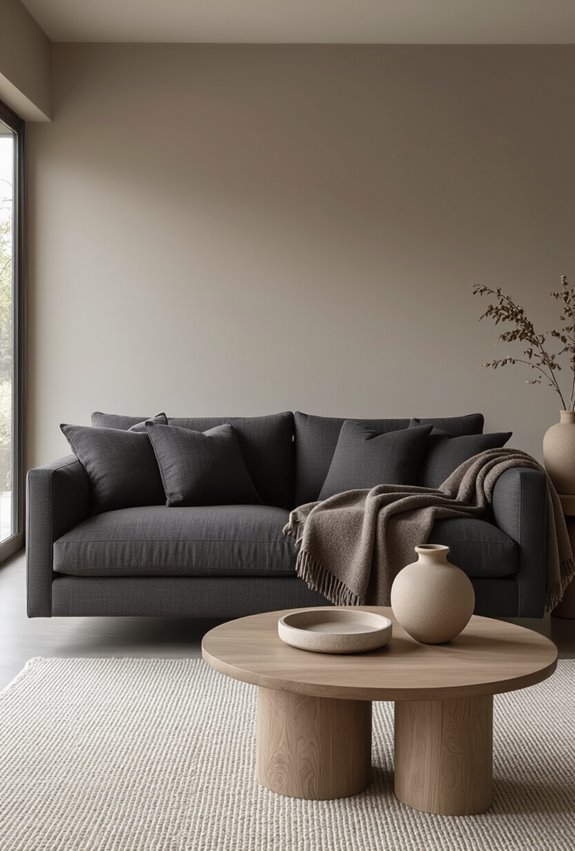 charcoal anchors taupe softens