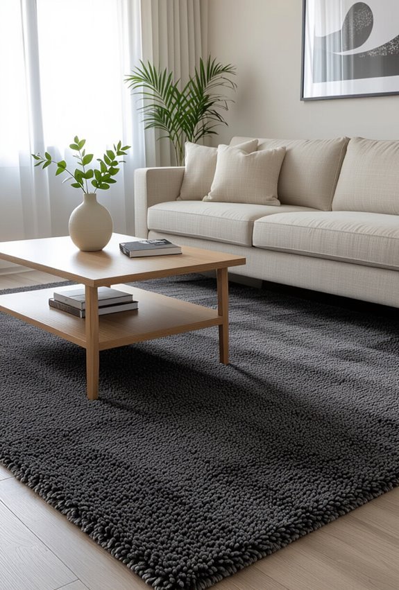 charcoal carpet light furniture