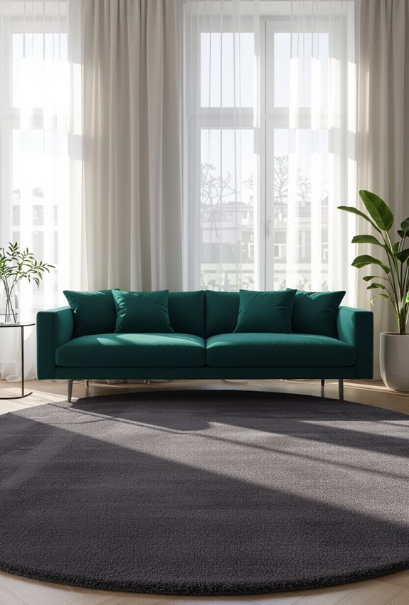 charcoal carpet with bold accents