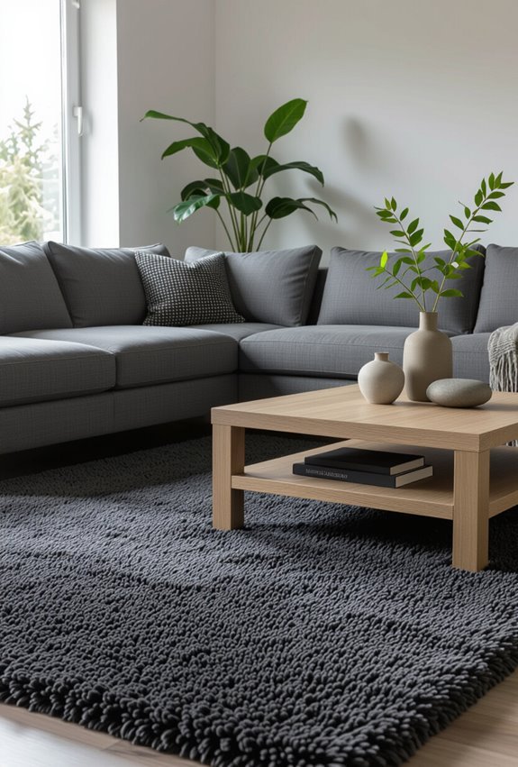 charcoal carpets create warmth