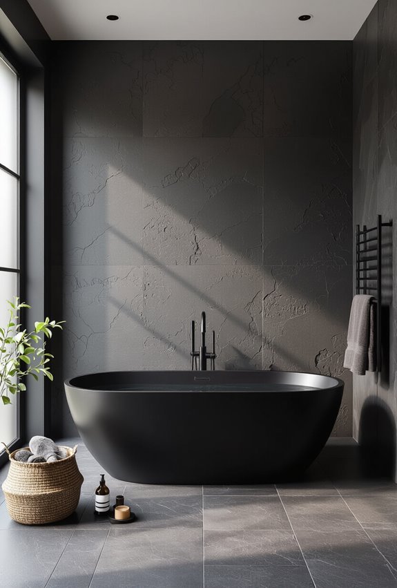 charcoal matte black moody lighting