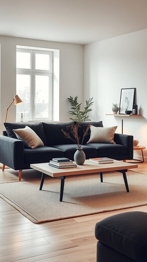 charcoal sofa dark accents