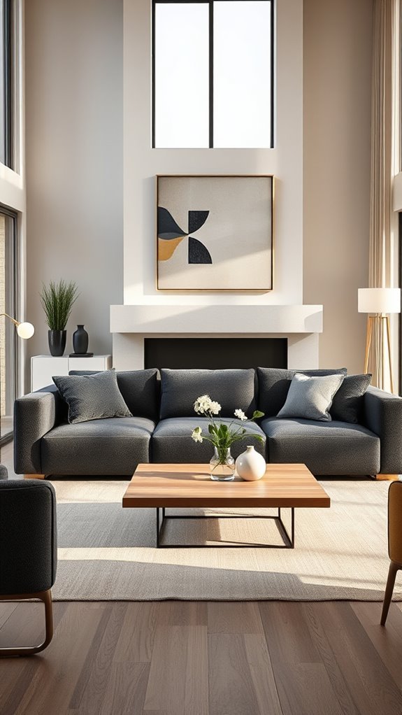 charcoal sofa elevates elegance