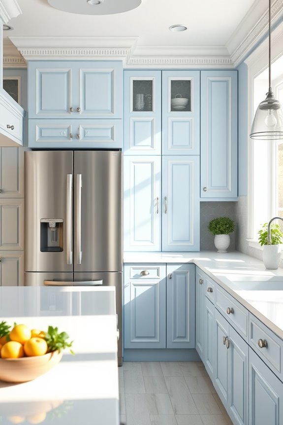charming baby blue cabinets