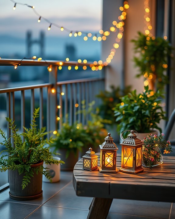 charming balcony miniature lights