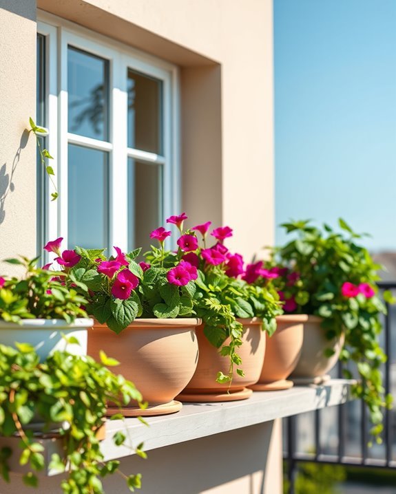 charming balcony window planters