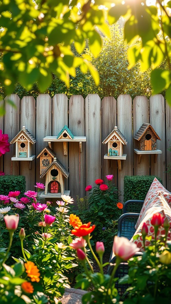 charming birdhouses enhance gardens