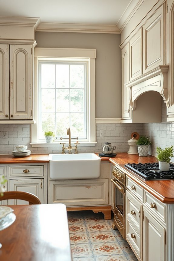 charming distressed cabinet aesthetics