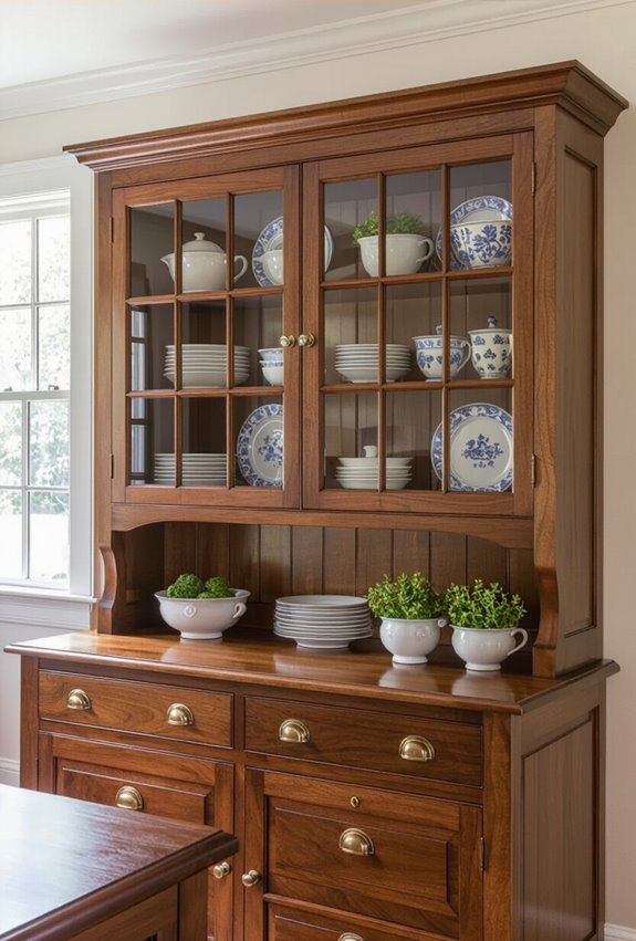 charming illuminated antique dish display