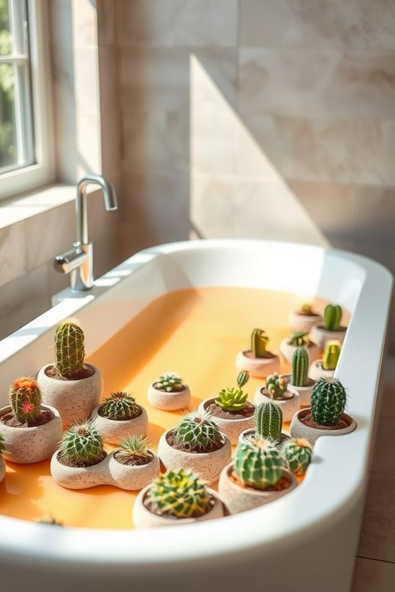 charming miniature cactus display
