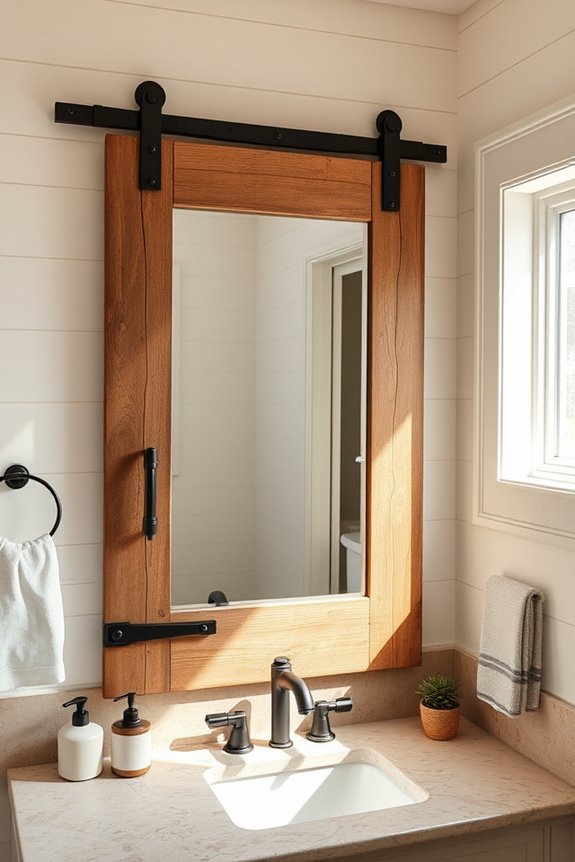 charming rustic bathroom mirrors