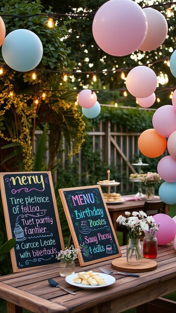 charming rustic chalkboard menus