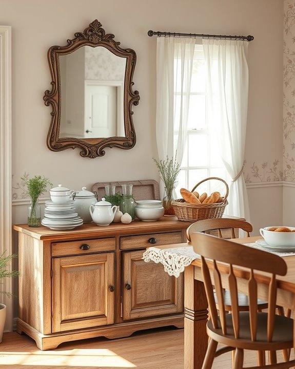 charming rustic dining area