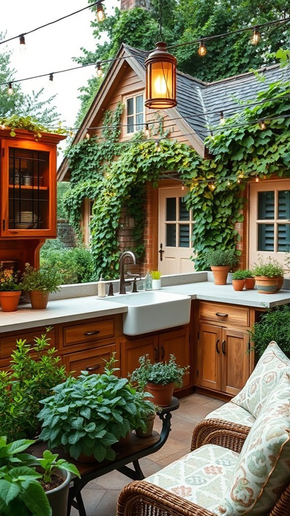 charming rustic outdoor kitchen